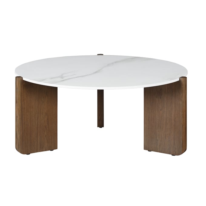 Chintaly Imports Elissa Walnut Cocktail Table 3 Legs Base CHF-ELISSA-CT-B