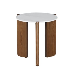 Chintaly Imports Elissa Matte White Walnut Lamp Table