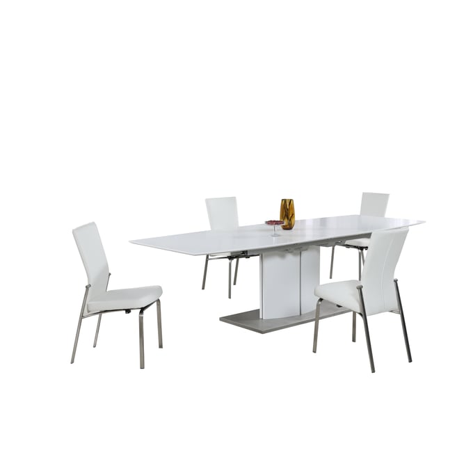 Chintaly Imports Elizabeth Molly White 5pc Dining Room Set CHF-ELIZABETH-MOLLY-5PC-WHT