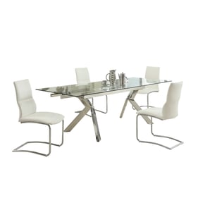 Chintaly Imports Ella Piper White 5pc Dining Room Set