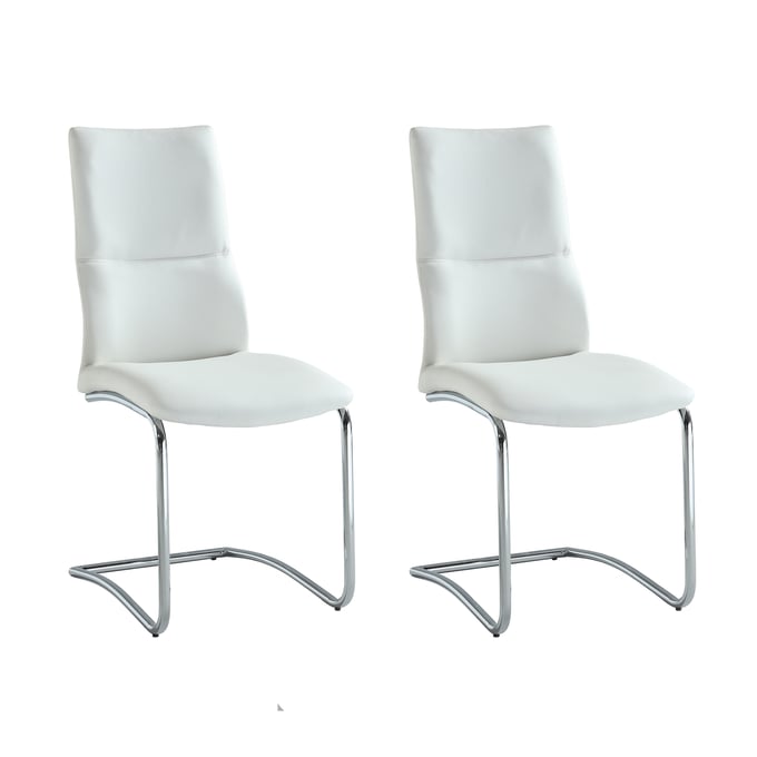 2 Chintaly Imports Piper White Side Chairs CHF-PIPER-SC-WHT