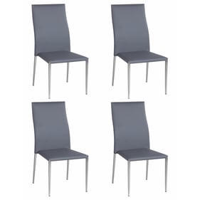 4 Chintaly Imports Elsa Grey Contour Back Stackable Side Chairs