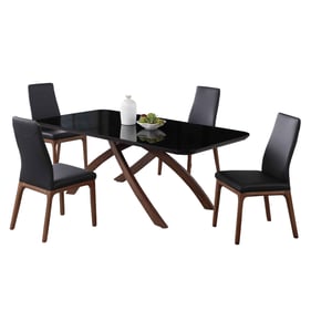 Chintaly Imports Emily Rosario Gloss Black 5pc Dining Room Set