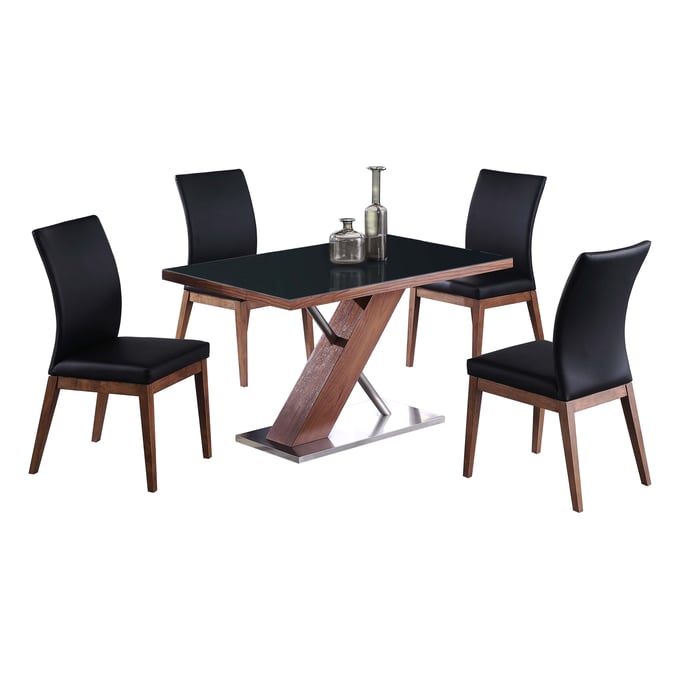 Chintaly Imports Emma Black 5pc Dining Room Set CHF-EMMA-5PC