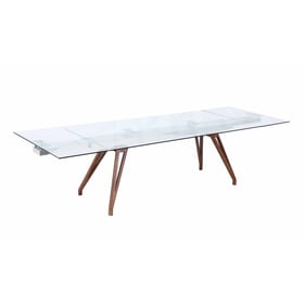 Chintaly Imports Erika Glass Top Extendable Dining Table