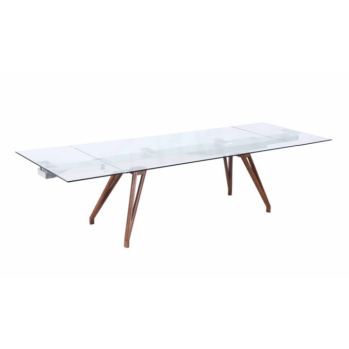 Chintaly Imports Erika Glass Top Extendable Dining Table CHF-ERIKA-DT