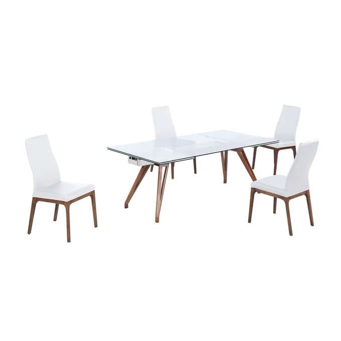 Chintaly Imports Erika Rosario White 5pc Dining Room Set CHF-ERIKA-ROSARIO-5PC-WHT