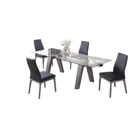 Chintaly Imports Esther Rosario Black Grey 5pc Dining Room Set