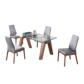 Chintaly Imports Esther Rosario Grey Walnut 5pc Dining Room Set