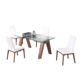 Chintaly Imports Esther Rosario White Walnut 5pc Dining Room Set