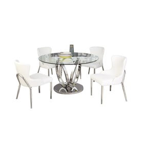 Chintaly Imports Evelyn White 5pc Dining Room Set