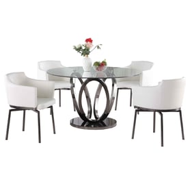 Chintaly Imports Evelyn Dusty White 5pc Dining Room Set