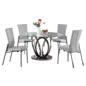 Chintaly Imports Evelyn Molly Grey 5pc Dining Room Set