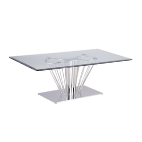 Chintaly Imports Fernanda Clear Polished Stainless Steel Cocktail Table