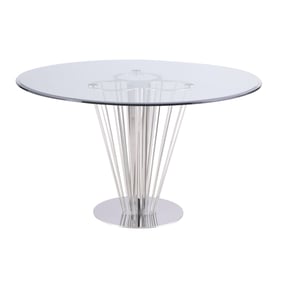 Chintaly Imports Fernanda Clear Glass Round Dining Table