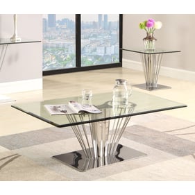 Chintaly Imports Fernanda Clear Polished 3pc Coffee Table Set