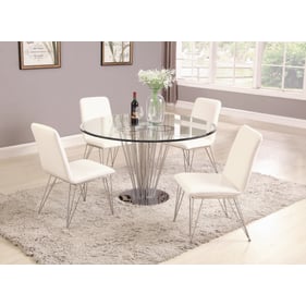 Chintaly Imports Fernanda Clear Polished Gray 5pc Dining Room Set