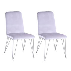 2 Chintaly Imports Fernanda Polished Grey Side Chairs