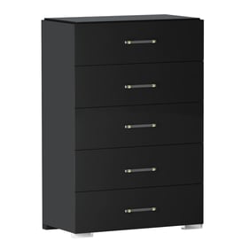 Chintaly Imports Florence Gloss Black 5 Drawer Chest