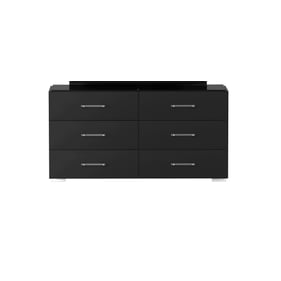 Chintaly Imports Florence Gloss Black Six Drawer Dresser