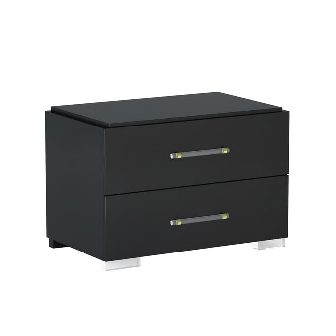 Chintaly Imports Florence Gloss Black Night Stand CHF-FLORENCE-NS