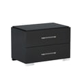 Modern 2-Drawer Gloss Black Night Stand