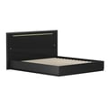 Modern Gloss Black Queen Bed w/ LED Lighting