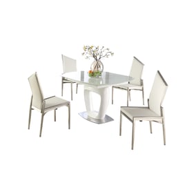 Chintaly Imports Giuliana Gloss White 5pc Dining Room Set