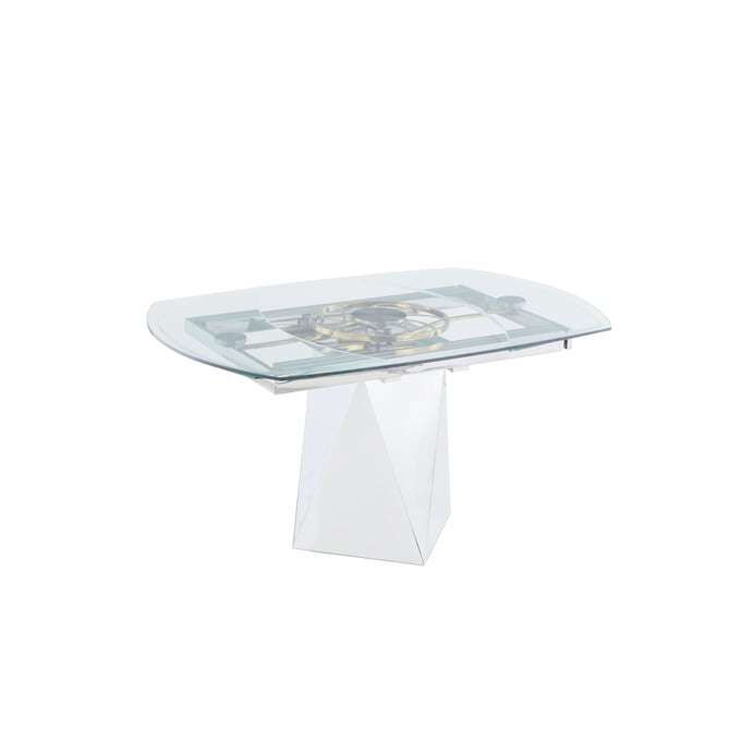 Chintaly Imports Gloria Clear Glass Motion Extendable Table Top CHF-GLORIA-DT-T