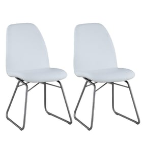 2 Chintaly Imports Gretchen Brushed White Curved Back Side Chairs