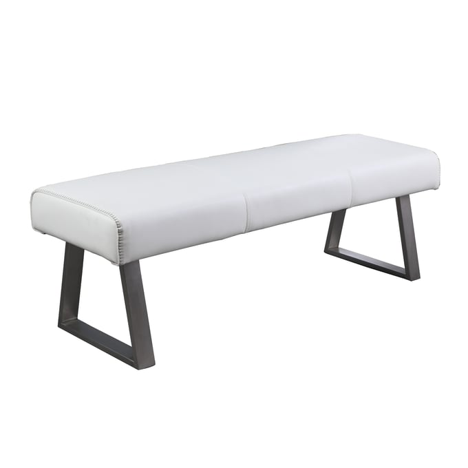 Chintaly Imports Gwen White Upholstered Bench CHF-GWEN-BCH-WHT