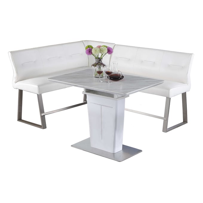 Chintaly Imports Gwen Matte White 2pc Counter Height Set CHF-GWEN-CNT-2PC