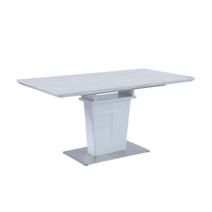 Chintaly Imports Gwen Matte White Extendable Dining Table CHF-GWEN-DT