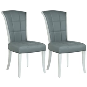 2 Chintaly Imports Iris Grey Tufted Side Chairs