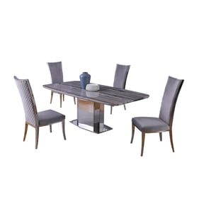 Chintaly Imports Isabel Grey 5pc Dining Room Set