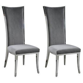 2 Chintaly Imports Isabel Grey High Back Dining Chairs