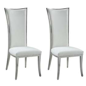 2 Chintaly Imports Isabel White High Back Dining Chairs