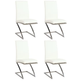 4 Chintaly Imports Jade White Z Frame Side Chairs