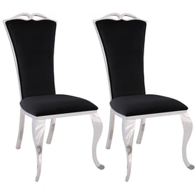 2 Chintaly Imports Jamie Black Tall Back Side Chairs