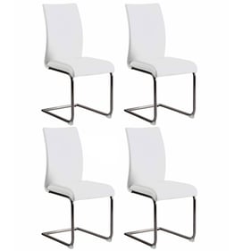 4 Chintaly Imports Jane White Cantilever Side Chairs