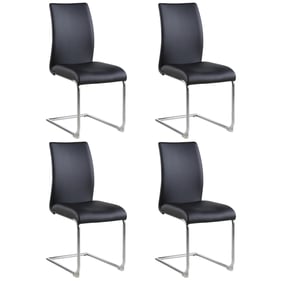 4 Chintaly Imports Jane Black Contour Back Cantilever Side Chairs