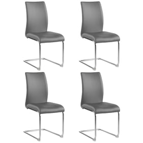 4 Chintaly Imports Jane Grey Contour Back Cantilever Side Chairs