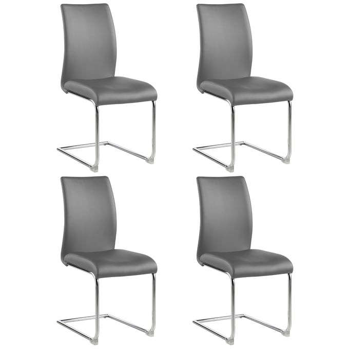 4 Chintaly Imports Jane Grey Contour Back Cantilever Side Chairs CHF-JANE-SC-GRY