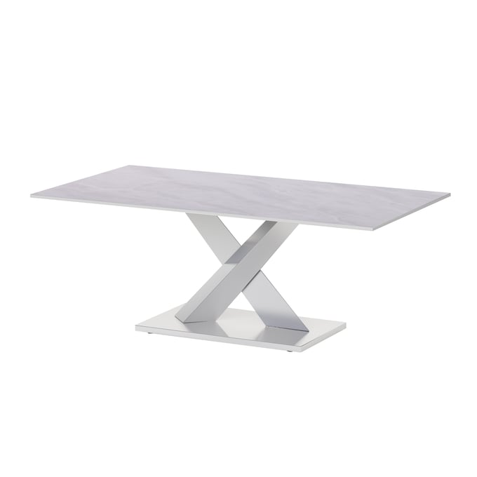 Chintaly Imports Jennifer Gloss White Cocktail Table CHF-JENNIFER-CT