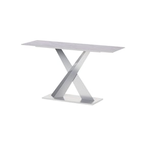 Chintaly Imports Jennifer Gloss White Stone Top Sofa Table