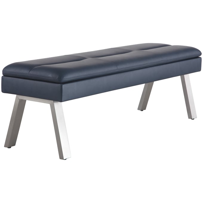 Chintaly Imports Jezebel Blue Underseat Storage Bench CHF-JEZEBEL-BCH-BLU