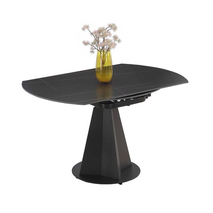 Chintaly Imports Jocelyn Matte Black Tapered Steel Pedestal CHF-JOCELYN-DT-M