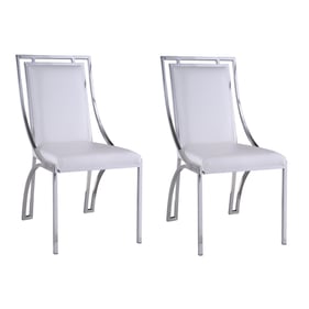 2 Chintaly Imports Josie White Open Frame Side Chairs