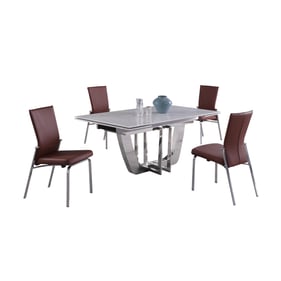 Chintaly Imports Joly Molly Carrara Brown 5pc Dining Room Set