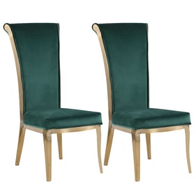 2 Chintaly Imports Joy Green Gold High Back Dining Side Chairs